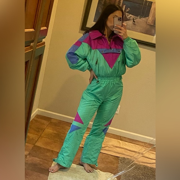 Spyder Jackets & Coats Vtg Spyder Ski Suit Womens 8 Small Aquapink